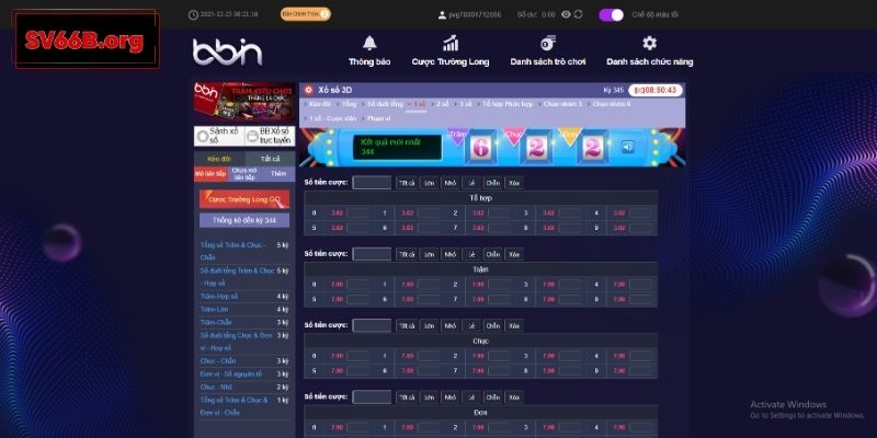 Tổng hợp các hình thức chơi xổ số 3D SV66